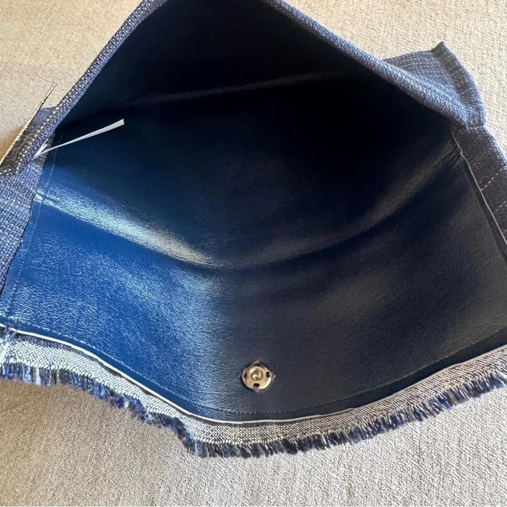 Handmade Indigo Woven Slub Envelope Clutch